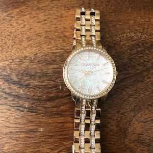 MICHAEL KORS Rose Gold Watch with Pave Diamond Face